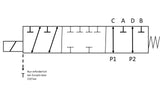 6/2-way valve changeover valve 3/8"BSP 50 l/min 3rd control circuit