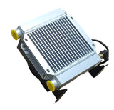 Oil cooler heat exchanger oil/air with fan, thermostat and switch 12V/24V