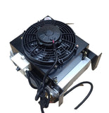 Oil cooler heat exchanger oil/air with fan, thermostat and switch 12V/24V