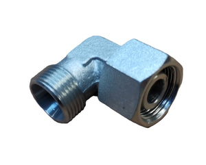 Adjustable 90° screw connection with union nut