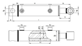 Hydraulic cylinders with cross bores of various sizes